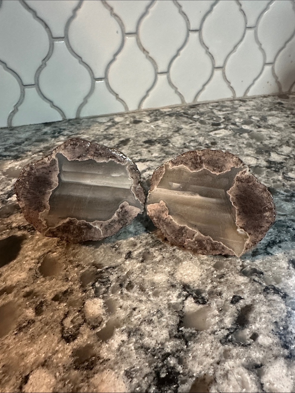 Earthtone Agate thunder egg- Natural Decorative Pair